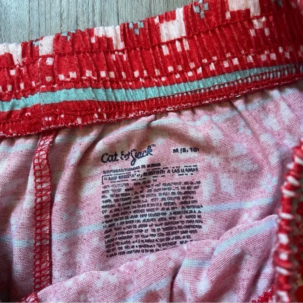 Cat & Jack Pajama Pants Red White Holiday Medium Boys